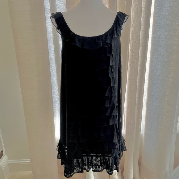 Juicy Couture Silk Y2K Black Ruffled Party Midi Dress - Picture 2 of 10